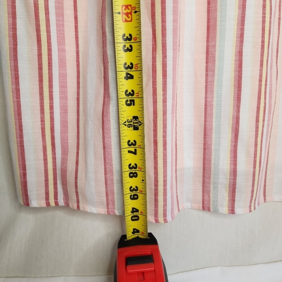 True Craft Striped Red, Pink, Blue and White Womens 3x Lined Dress. Babydoll - Picture 7 of 9